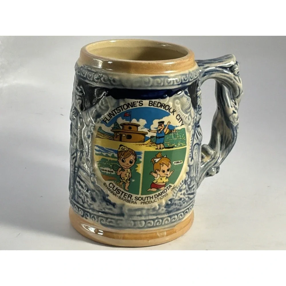 Custer South Dakota Beer Stein Pebbles And Bam Bam